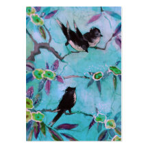 Colores de la mañana: Pintura del pájaro en turque Plantillas De Tarjeta De Negocio