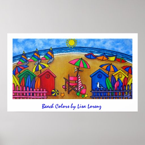 Colores de la playa que pintan la impresión poster