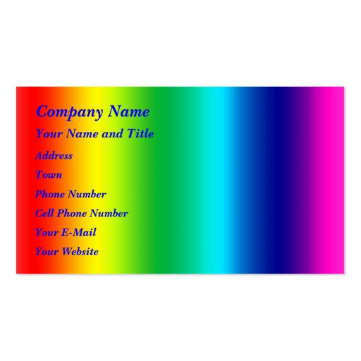 Colores del arco iris tarjetas personales