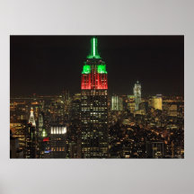 Colores del navidad del Empire State Building en l Posters