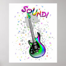 Colores del sonido de la guitarra eléctrica impresiones