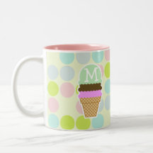 Colores en colores pastel, lunar; Cono de helado Taza De Café