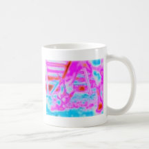 Colores retros del potro rosado taza de café