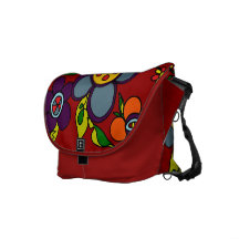 Colores urbanos de las flores retras ROJOS Bolsa Messenger