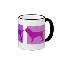 Colorful Dogue de Bordeaux Silhouettes Taza De Café