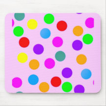 colorful_dots_on_pink alfombrillas de ratón