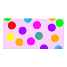 colorful_dots_on_pink tarjetas fotograficas 