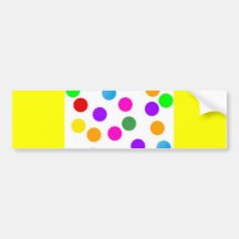 colorful_dots_on_white pegatina de parachoque