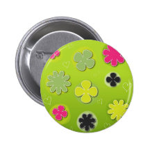 Colorful Flowers Button