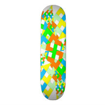 Colorful geometric style skateboard deck