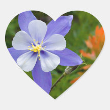 Columbine azul pegatina corazon personalizadas