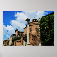 Columnas del ruinas viejas, panorama romano del fo posters