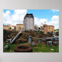 Columnas quebradas de una ruina vieja, foro romano impresiones