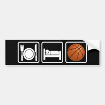 Coma, duerma, baloncesto etiqueta de parachoque
