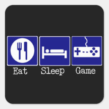 Coma, duerma, juego calcomanía cuadradase