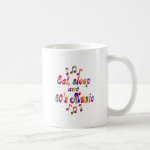 Coma, duerma música de los años 60 tazas de café