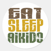Coma el Aikido 1 del sueño Etiquetas Redondas
