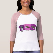 Coma el raglán de las señoras de Whippet del sueño Camiseta