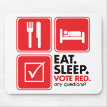 Coma el rojo del voto del sueño alfombrillas de ratones