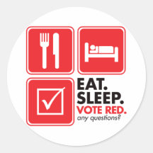 Coma el rojo del voto del sueño pegatinas redondas
