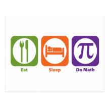 Coma el sueño hacen matemáticas tarjeta postal