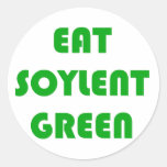 Coma el verde de Soylent Etiquetas Redondas
