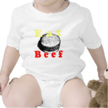 Coma la carne de vaca traje de bebé