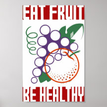 Coma la fruta sea sano poster