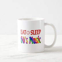 Coma la música de los años 60 del sueño tazas