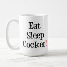 Coma la taza del cocker del sueño
