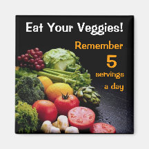 Coma su imán del refrigerador de los veggies