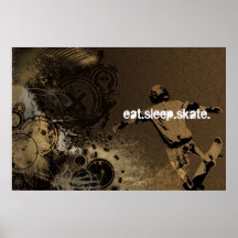 coma. sueño. patín. poster