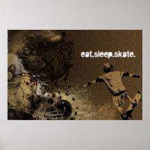 coma. sueño. patín. poster