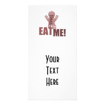 ¡CÓMAME! Hombre de pan de jengibre - rojo Tarjetas Fotográficas Personalizadas