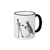 Combate de boxeo del canguro taza de café