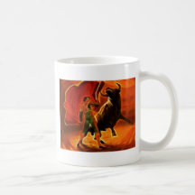 Combatiente y EL Toro de Bull Taza De Café