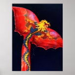 Cometa roja del dragón posters