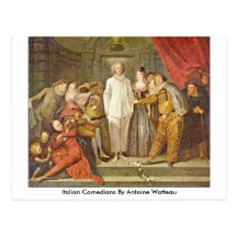 Cómicos italianos de Antoine Watteau Tarjetas Postales