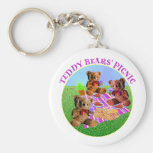 Comida campestre de los osos de peluche llaveros personalizados