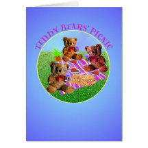 Comida campestre de los osos de peluche felicitación