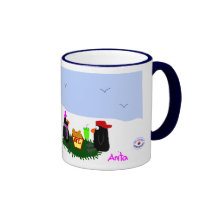 Comida campestre del pingüino tazas