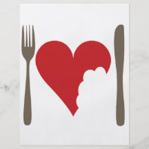 Comida del amor, corazón del amor tarjetas publicitarias