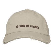 comida del es del vino del EL Gorras De Béisbol Bordadas