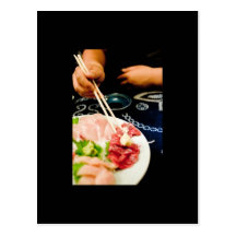 Comida en la postal de Japón