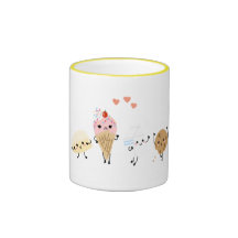 Comida feliz taza de café