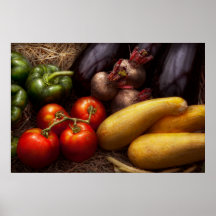 Comida - pimientas, tomates, calabaza y nabos posters