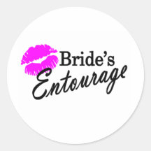 Comitiva de las novias pegatinas redondas