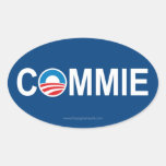 Commie de Antiobama Calcomanías De Ovales