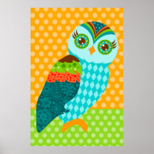Cómo ahora búho azul - emparede el poster