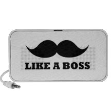 COMO BOSS, diseño del bigote iPod Altavoces